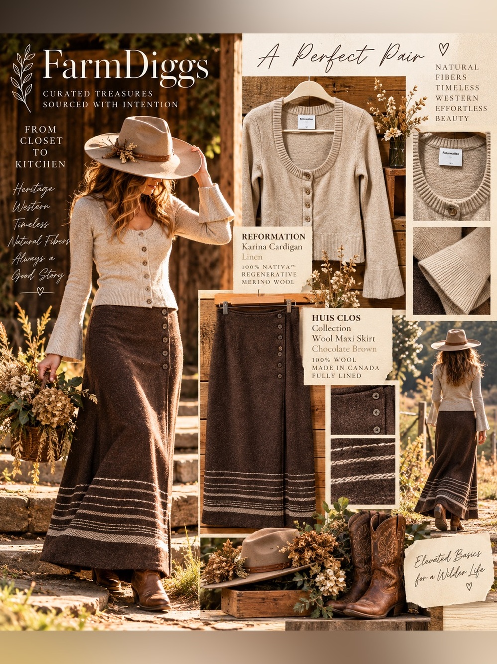 Reformation Karina Cardigan XS Linen NATIVA Merino Wool Flare Sleeve